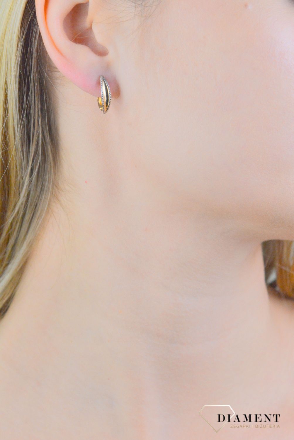 Kolczyki złote zapięcie angielskie próba 375, KL 5431C 375.jpg